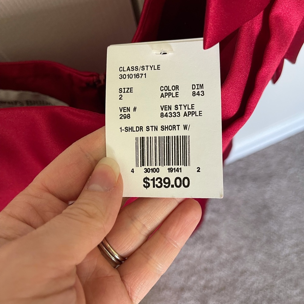 NWT - Davids Bridal Apple Satin Bridesmaids dress - Picture 5 of 5